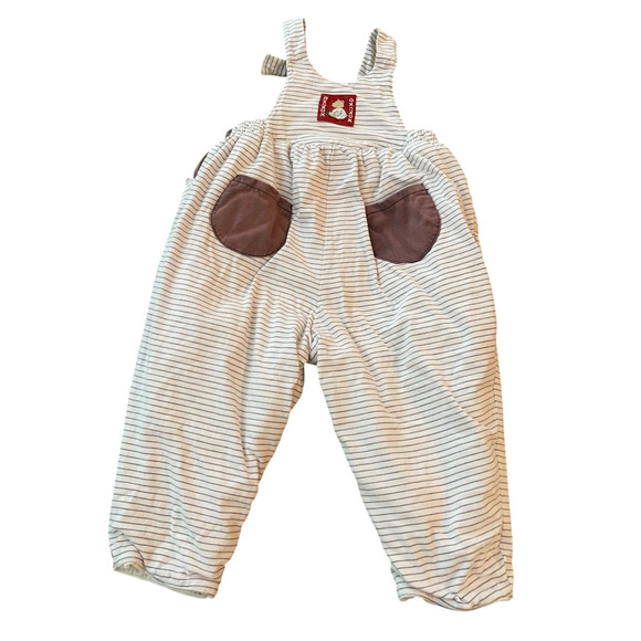 Babymini Par Catimini Quilted Overalls Baby 18m Unisex Strip One Piece Romper - Picture 3 of 9